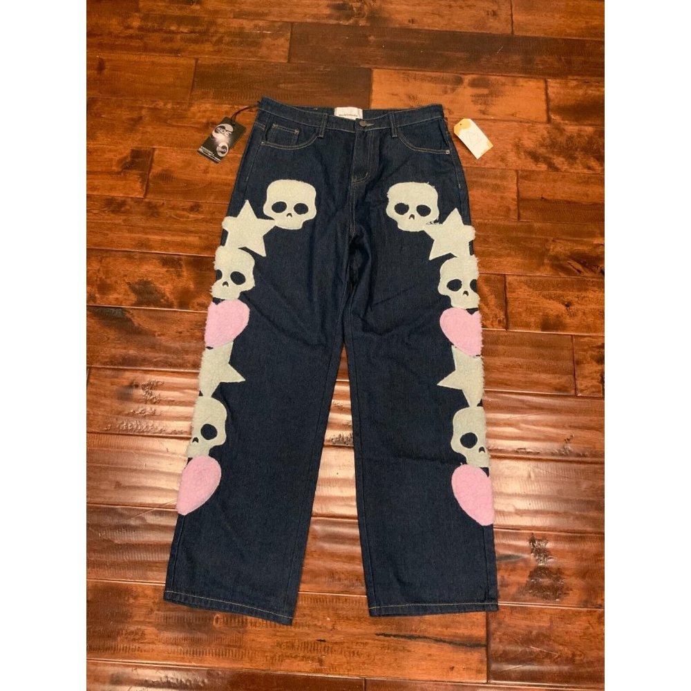 Made Extreme "Black Air" Dark Wash Straight Leg Jeans, Size XL, NWT!